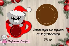 3d Christmas Candy Dome Bear t in a glass svg, Layered Pape Product Image 2