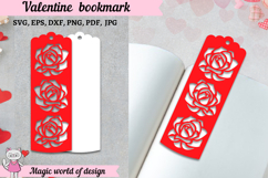 Roses Bookmarks with Hearts SVG - Love Bookmark Papercut Product Image 3