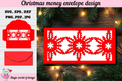 Christmas Snowflakes Money Envelope svg, Papercut Gift Card Product Image 1