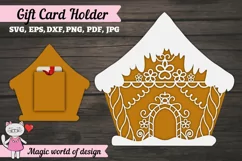 Christmas gingerbread house gift card holder SVG Design Product Image 1