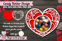 3d valentine candy dome ornament svg, paper cutting Product Image 1
