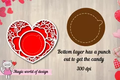 3d valentine candy dome ornament svg, paper cutting Product Image 2