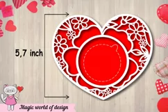 3d valentine candy dome ornament svg, paper cutting Product Image 3