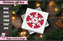 Christmas Snowflake Gift Box SVG, Snowflake Cut File, Christ Product Image 2
