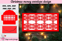 Christmas Snowflakes Money Envelope svg, Papercut Gift Card Product Image 2