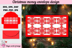 Christmas Snowflakes Money Envelope svg, Papercut Gift Card Product Image 2