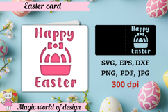Happy Easter card svg, Paper cutting svg Product Image 1