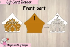 Christmas gingerbread house gift card holder SVG Design Product Image 3