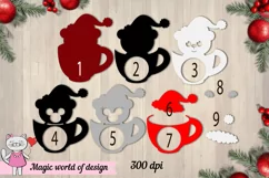 3d Christmas Candy Dome Bear t in a glass svg, Layered Pape Product Image 3