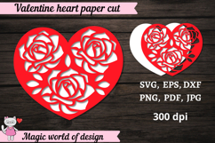 Valentine's Day Papercut Card SVG, Valentine's Hearts Card Product Image 1