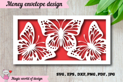 Butterflies Money Envelope SVG Paper Cut SVG Product Image 1