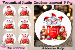 Snowman Family Christmas Ornament 6 PNG bundle Product Image 1