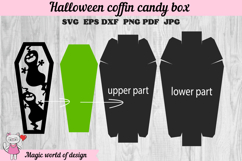 Halloween Coffin Box SVG Template, Spooky Paper Gift box Product Image 2