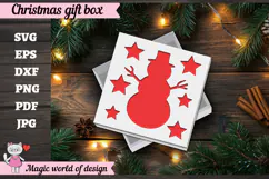 Christmas Snowman Gift Box SVG, 3D Layered Gift Box Product Image 1