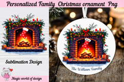 Xmas Fireplace PNG Personalized Family Stockings Design Product Image 1