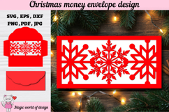 Christmas Snowflakes Money Envelope svg, Papercut Gift Card Product Image 2