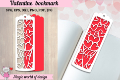 Two Layered Bookmarks with Hearts SVG, Papercut Template Product Image 1