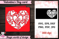 Valentines day card papercut, Love card svg Product Image 1