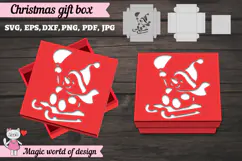 Christmas Snowman Gift Box SVG, 3D Layered Gift Box Product Image 3