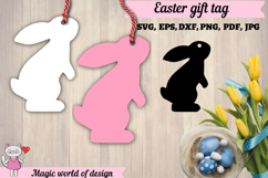 Easter Bunny gift tag, Happy easter day, SVG Cut File Product Image 1