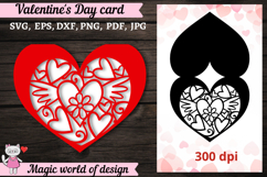 Valentine's Heart card SVG,Paper Cut Card SVG Product Image 2