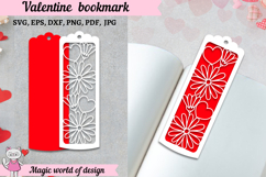 Valentine bookmark heart and flowers Product Image 2