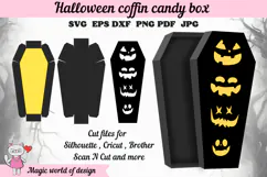 Halloween Coffin Box SVG Template, Spooky Paper Gift Box Product Image 1