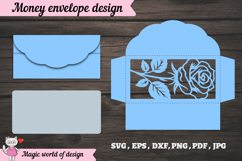 Beautiful Floral Rose Money Envelope svg, Papercut Gift Product Image 2