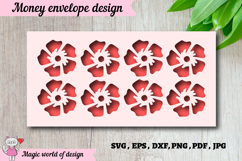 Floral Birthday Money Envelope SVG Paper Cut Product Image 1