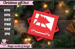 Christmas Gift Box SVG, Christmas Square Treat Box Product Image 1