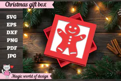 Christmas Gingerbread Man Gift Box SVG, 3D Layered Gift Box Product Image 1