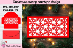 Christmas Snowflakes Money Envelope svg, Papercut Gift Card Product Image 2