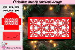 Christmas Snowflakes Money Envelope svg, Papercut Gift Card Product Image 2