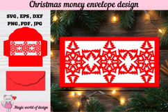 Christmas Snowflakes Money Envelope svg, Papercut Gift Card Product Image 2
