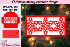 Christmas Snowflakes Money Envelope svg, Papercut Gift Card Product Image 2