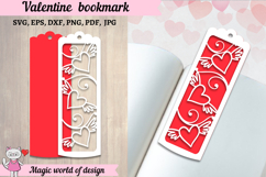 Valentine bookmark svg, layered papercut Product Image 1