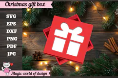 Christmas Gift Box SVG, Christmas Square Treat Box Product Image 1