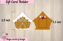 Christmas gingerbread house gift card holder SVG Design Product Image 2