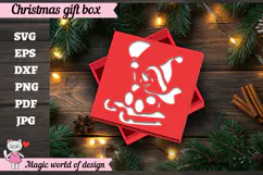 Christmas Snowman Gift Box SVG, 3D Layered Gift Box Product Image 6