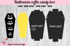 Halloween Coffin Box SVG Template, Spooky Paper Gift Box Product Image 2