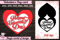 Valentine's Greeting Card SVG paper cut template Product Image 2