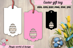 Easter gift tag svg, Easter papercut template svg Product Image 1