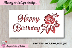 Unique Rose Birthday Money Holder Envelope svg Product Image 1