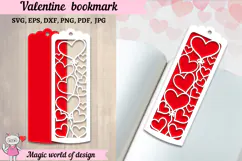 Valentine bookmark svg, layered papercut designs svg Product Image 1