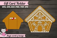 Gingerbread house gift card holder SVG paper cut Product Image 1