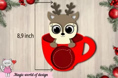 3d Christmas Candy Dome deer t in a glass svg, Layered Pape Product Image 2