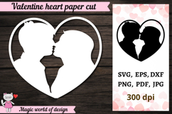 Heart Valentine, Paper Cut Template svg Product Image 1