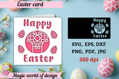 Happy Easter card svg, Paper cutting svg Product Image 3