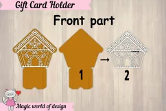 Gingerbread house gift card holder SVG paper cut Product Image 4