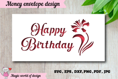 Happy Birthday money envelope design SVG Product Image 1